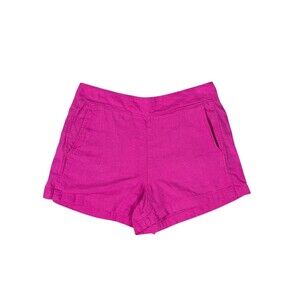 GAP Womens Pull-On Linen Blend Shorts Hot Pink Size M Elastic Waist Pockets
